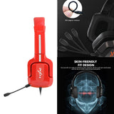 Maxbell Gaming Headset with Noise Reduction Detachable Mic Adjustable for PC Red