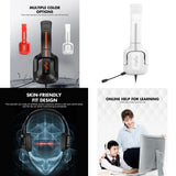 Maxbell Gaming Headset with Noise Reduction Detachable Mic Adjustable for PC White