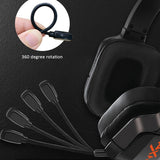 Maxbell Gaming Headset with Noise Reduction Detachable Mic Adjustable for PC Black