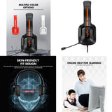 Maxbell Gaming Headset with Noise Reduction Detachable Mic Adjustable for PC Black