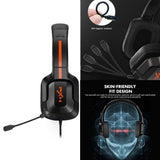 Maxbell Gaming Headset with Noise Reduction Detachable Mic Adjustable for PC Black