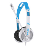 Maxbell Kids Wired Headphones Over-ear Headset Gift for Children White+Blue