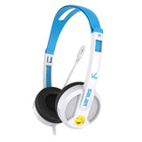 Maxbell Kids Wired Headphones Over-ear Headset Gift for Children White+Blue