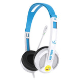 Maxbell Kids Wired Headphones Over-ear Headset Gift for Children White+Blue