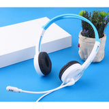 Maxbell Kids Wired Headphones Over-ear Headset Gift for Children White+Blue