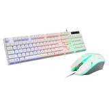 Maxbell RGB Backlit Mechanical Gaming Keyboard 104 Keys USB  White Keyboard mouse