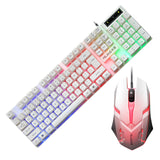 Maxbell RGB Backlit Mechanical Gaming Keyboard 104 Keys USB  White Keyboard mouse
