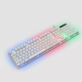 Maxbell RGB Backlit Mechanical Gaming Keyboard 104 Keys USB  White Keyboard mouse