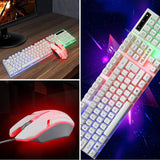 Maxbell RGB Backlit Mechanical Gaming Keyboard 104 Keys USB  White Keyboard mouse