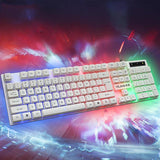 Maxbell RGB Backlit Mechanical Gaming Keyboard 104 Keys USB  White Keyboard mouse