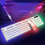 Maxbell RGB Backlit Mechanical Gaming Keyboard 104 Keys USB  White Keyboard mouse