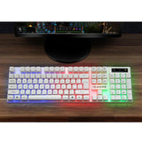 Maxbell RGB Backlit Mechanical Gaming Keyboard 104 Keys USB  White Keyboard mouse