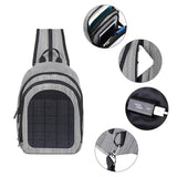 with Solar Charger Panel Backpack Rucksack 2L Laptop Bag Grey