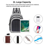 with Solar Charger Panel Backpack Rucksack 2L Laptop Bag Grey