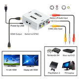 Maxbell 1080P CVBS to HDMI Video Converter Box with USB Cable for HD TV Projector Black
