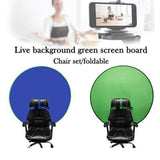 Maxbell 2-in-1 Green Screen Round Cloth Fix on Chair for Zoom Video Photography 142cm 55.91inch Blue Green Screen