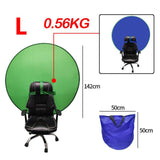 Maxbell 2-in-1 Green Screen Round Cloth Fix on Chair for Zoom Video Photography 142cm 55.91inch Blue Green Screen