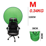 Maxbell 2-in-1 Green Screen Round Cloth Fix on Chair for Zoom Video Photography 110cm 43.31inch Green Screen
