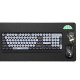 Maxbell Desktop 2.4G Wireless Keyboard & Mouse Combo Retro Round Key Black