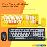 Maxbell Desktop 2.4G Wireless Keyboard & Mouse Combo Retro Round Key Black