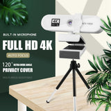 Maxbell 4K Full HD Streaming Webcam Autofocus for Live Broadcast 4k White