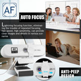 Maxbell 4K Full HD Streaming Webcam Autofocus for Live Broadcast 4k White