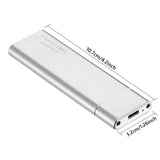 Maxbell Portable 2TB External SSD Solid State Drive Typc C USB3.1 Compact Silver