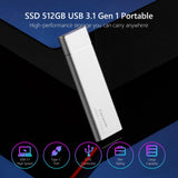 Maxbell Portable 2TB External SSD Solid State Drive Typc C USB3.1 Compact Silver