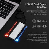 Maxbell Portable 2TB External SSD Solid State Drive Typc C USB3.1 Compact Silver