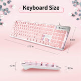 Maxbell Membrane Gaming Keyboard All-Metal Panel Keyboard  Pink white light