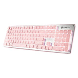 Maxbell Membrane Gaming Keyboard All-Metal Panel Keyboard  Pink white light