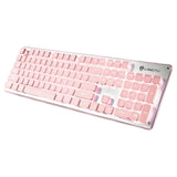 Maxbell Membrane Gaming Keyboard All-Metal Panel Keyboard  Pink white light