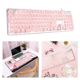 Maxbell Membrane Gaming Keyboard All-Metal Panel Keyboard  Pink white light