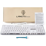 Maxbell Membrane Gaming Keyboard All-Metal Panel Keyboard  White blue light