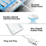 Maxbell Membrane Gaming Keyboard All-Metal Panel Keyboard  White blue light