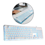 Maxbell Membrane Gaming Keyboard All-Metal Panel Keyboard  White blue light