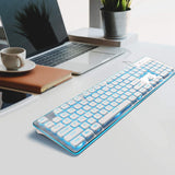 Maxbell Membrane Gaming Keyboard All-Metal Panel Keyboard  White blue light
