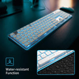 Maxbell Membrane Gaming Keyboard All-Metal Panel Keyboard  White blue light