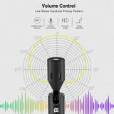 Maxbell Condenser Microphone Phone Mic Plug and Play for iPhone Black 3.5mm