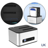 Maxbell 2.5/3.5 inch HDD/SSD Dual Bay External Hard Drive Docking Station Clone UK