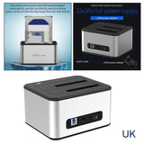 Maxbell 2.5/3.5 inch HDD/SSD Dual Bay External Hard Drive Docking Station Clone UK