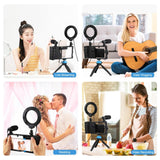 Maxbell 4 in 1 Video Rig Kit with LED 3 Colors Modes for iPhone Vlogging Broadcast