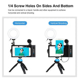 Maxbell 4 in 1 Video Rig Kit with LED 3 Colors Modes for iPhone Vlogging Broadcast