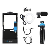 Maxbell 4 in 1 Video Rig Kit with LED 3 Colors Modes for iPhone Vlogging Broadcast