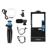 Maxbell 4 in 1 Video Rig Kit with LED 3 Colors Modes for iPhone Vlogging Broadcast