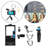 Maxbell 4 in 1 Video Rig Kit with LED 3 Colors Modes for iPhone Vlogging Broadcast