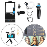 Maxbell 4 in 1 Video Rig Kit with LED 3 Colors Modes for iPhone Vlogging Broadcast