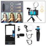 Maxbell 4 in 1 Video Rig Kit with LED 3 Colors Modes for iPhone Vlogging Broadcast