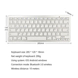 Maxbell UltraThin 78 Key Wireless Bluetooth Keyboard French for IOS/Android/Windows