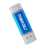 Maxbell Portable 3 in 1 64GB USB 3.0 Flash Drive Type-C&Micro USB Memory Stick Blue
